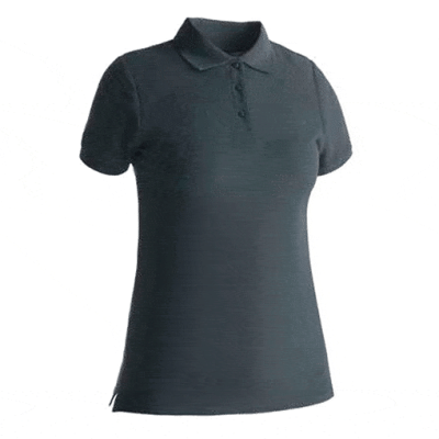 camiseta tipo polo gris mujer