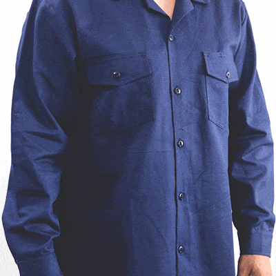camisa en drill azul