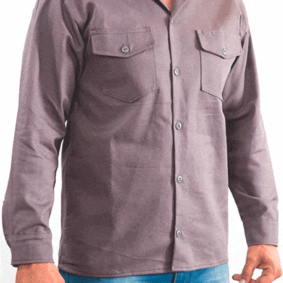 Camisa en dril gris