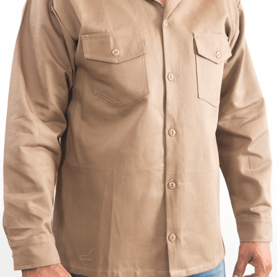 camisa en dril caqui