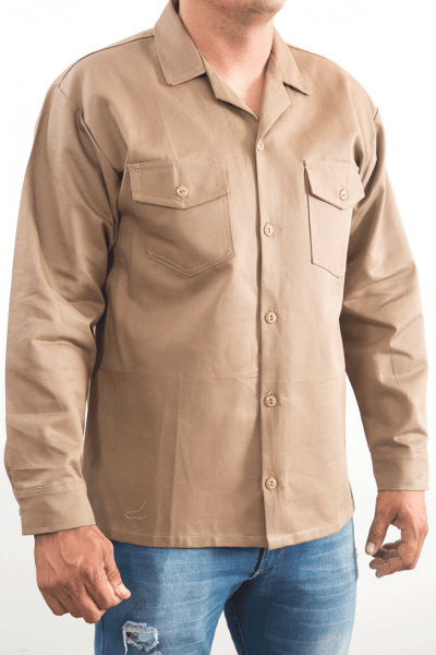 camisa en dril caqui