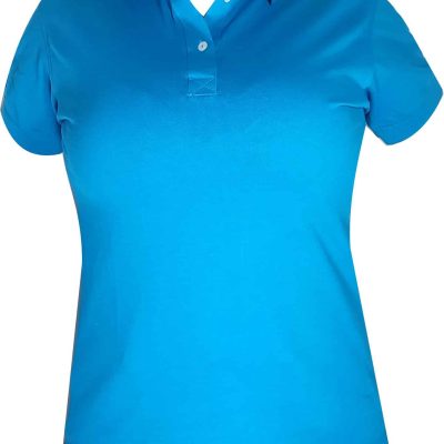 camiseta tipo polo azul turqui mujer