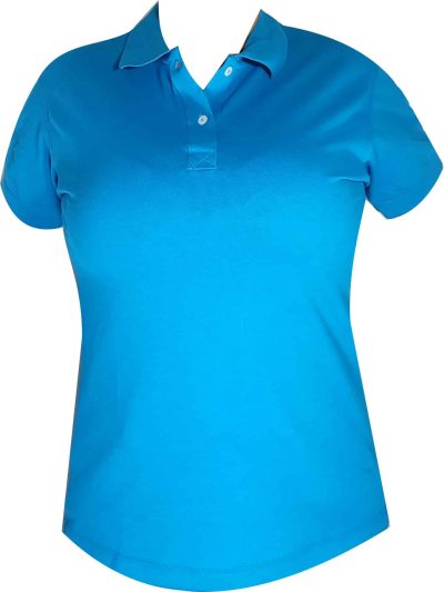 camiseta tipo polo azul turqui mujer