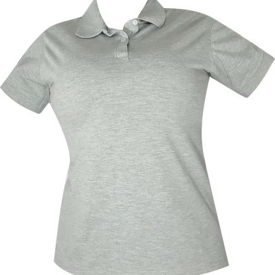 camiseta tipo polo gris claro mujer