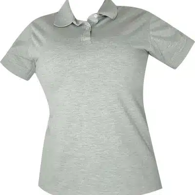 camiseta tipo polo gris claro mujer