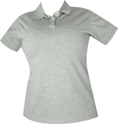camiseta tipo polo gris claro mujer