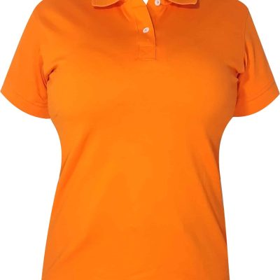 Camiseta tipo polo naranja mujer