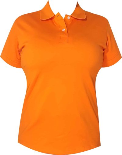 Camiseta tipo polo naranja mujer
