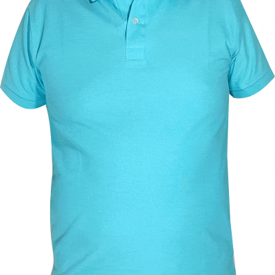 camiseta tipo polo azul claro