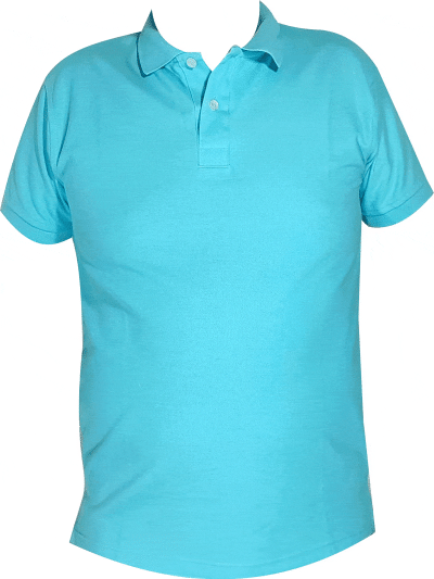camiseta tipo polo azul claro