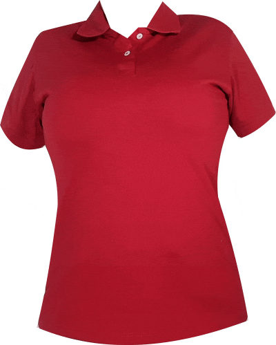camiseta tipo polo roja mujer