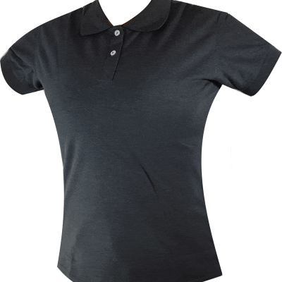 CAMISETA POLO GRIS HASPE OSCURO mujer