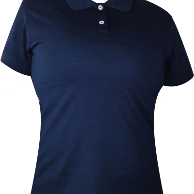 CAMISETA TIPO POLO AZUL OSCURO MUJER