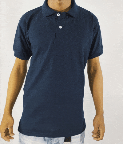 CAMISETA TIPO POLO AZUL OSCURO