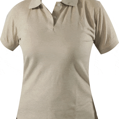 Camiseta tipo polo beige mujer