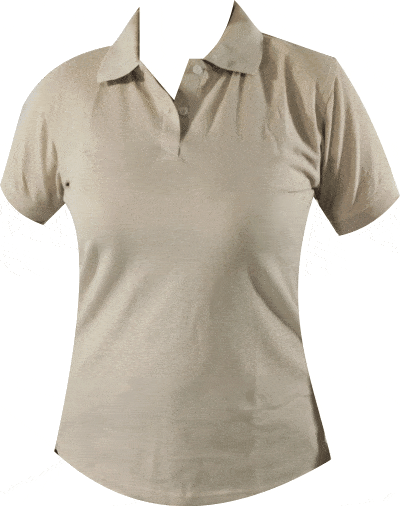 Camiseta tipo polo beige mujer