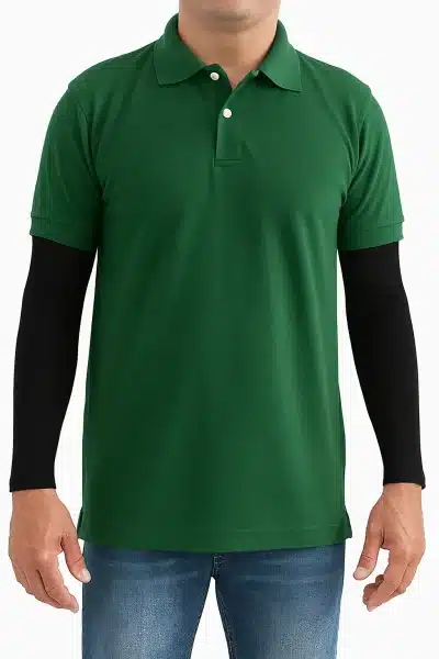 CAMISETA TIPO POLO VERDE BOTELLA